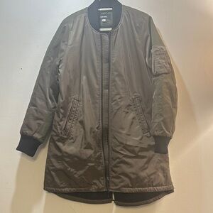 Diesel Olive Green Longline Bomber Jacket